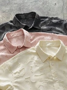 AXEPEAK Men's Woven Casual Daily Young Loose Fit Short Sleeve Shirt, Multi-Pack Set - Multicolor - View 3