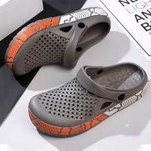 Sandalias tipo zueco unisex transpirables  tipo clog, con gran sensación de ajuste. Suela gruesa, reforzada y antideslizante, diseño de punta redonda y huecos, antibacterianas y cómodas. Perfectas para el hogar, actividades al aire libre, fiestas y playa. - Gris - Ver 1