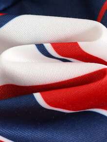 SHEIN 2pcs/Set Baby Boy/Girl Casual Cute Versatile Red & Blue Striped Hoodie Sweatshirt And Jogger Pants Tracksuit, Unisex Baby Clothes, Baby Winter Clothes - Multicolor - View 7