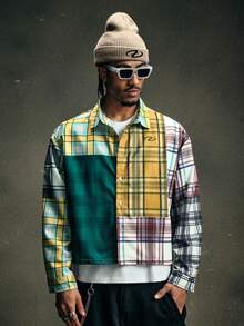 AXEPEAK Men's Plaid Long Sleeve Single-Breasted Casual/Business Shirt,Stretchy - Multicolor - View 1