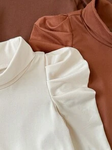 SHEIN 3件套可爱休闲纯色长袖针织上衣，适合女宝宝 - 彩色 - 查看 7