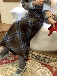 Gonna a pieghe casual a-line da donna, autunno/inverno