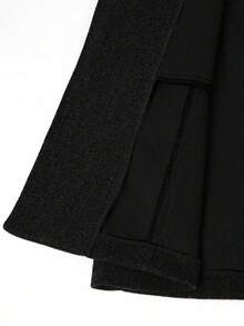 EMERY ROSE Women's Simple Black Hooded Long Sleeve Overcoat - Black - View 10