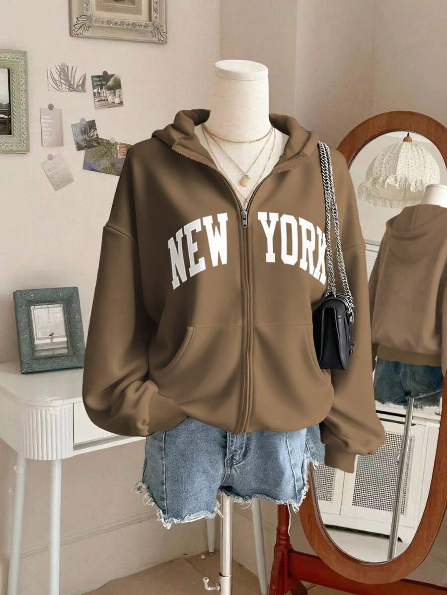 Lalippa 女士休闲字母印花卫衣，秋冬款