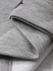 DAZY Conjunto de sudadera de dos en uno con bloques de color gruesos para hombre, otoño/invierno - Gris - Ver 6