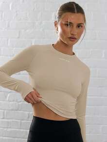 Musera Sport Long Sleeve Slinky Thumb Hole Cropped Active-Wear Top , Padel, Tennis, Pickleball Gym Yoga Pilates Fitness Fall Daily Casual