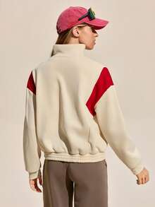 Exploreva Women's Contrast Color Long Sleeve Zipper Front Casual Outdoor Jacket