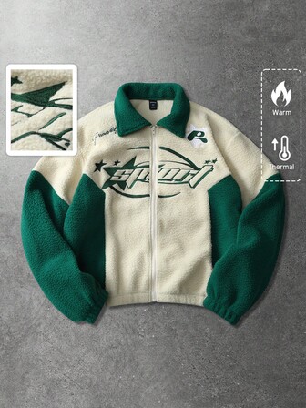 Street Life Chaqueta americana de estilo callejero y patchwork, unisex, para otoño/invierno