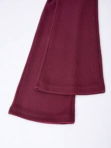 SHEIN Sparklyn 三件套休闲时尚针织高弹力背心喇叭裤，适合少女穿着，长袖翻领白衬衫，舒适轻薄，优雅派对假日春秋季三件套 - 彩色 - 查看 4