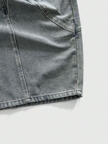 ROMWE MEN Street Life Men's Relaxed Fit Wide Leg Casual Jeans - Light Wash - View 7