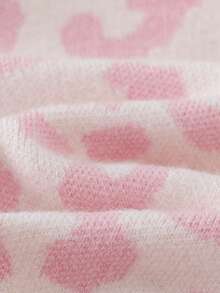 Cozy Pixies Baby Girl Leopard Print Soft Knit Crew Neck Long Sleeve Pullover Sweater, Versatile For Home & Casual Wear, Autumn/Winter Toddler Leopard Print Baby Girls Sweatshirts Toddler Girl Animal Print - Pink - View 5