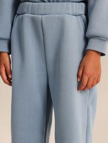 SUMWON Ensemble sweat-shirt à capuche et pantalon de jogging pour garçons avec capuche et poche centrale - Bleu azur - Voir 8