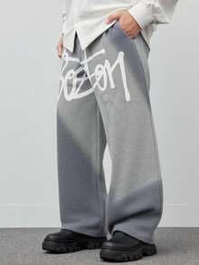 Tween Boys' Casual Everyday Comfortable Printed Pattern Loose Straight Knit Sweatpants - Grey - View 3