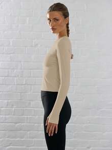 Musera Sport Long Sleeve Slinky Thumb Hole Cropped Active-Wear Top , Padel, Tennis, Pickleball Gym Yoga Pilates Fitness Fall Daily Casual