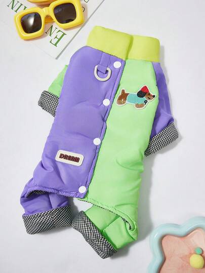 PETSIN Cuddly Thick Pet Jumpsuit – Cute Four-Legged Fleece Pajamas For Small Dogs & Cats, Cozy Autumn/Winter Outfit For Play And Relaxation