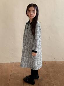 DAZY Korean Style Casual Color Block Long Sleeve Dress For Young GirlSpring/Autumn - Black and White - View 6