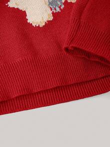 PrepCrw 1 pieza Suéter casual de manga larga con cuello redondo y estampado de perro de dibujos animados para bebés niños, suéter de punto de invierno/otoño para bebé niño, suéter rojo de bebé, suéter de cachorro, suéter de bebé niño, suéter de perro para bebé en otoño, días festivos - Rojo - Ver 8