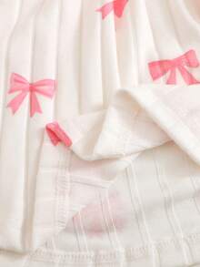 SHEIN 2pcs Baby Girls Casual Comfortable Sweet Round Neck Bow Decor Ribbed Knit Dress, Autumn/Winter - Multicolor - View 7