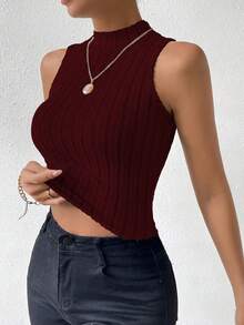 Rafferiza Women's Casual Solid Color Minimalist Ribbed Tank Top - Multicolor - View 3