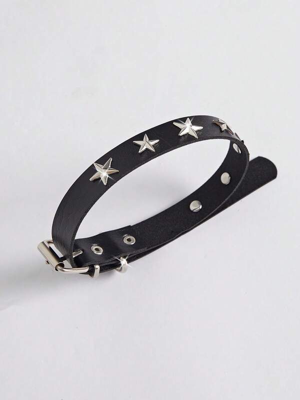 SHEIN 1 pieza Collar gargantilla de estilo gótico, collar gargantilla de la serie negra, collar ajustable como regalo para mujeres, adecuado para uso diario, fiestas, festivales, San Valentín, Navidad, Carnaval