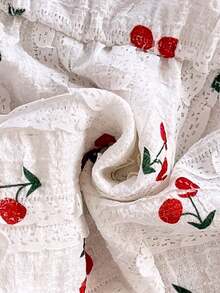 Soleia Áo ba lỗ dây mảnh họa tiết quả anh đào dễ thương cho kỳ nghỉ - trắng - Xem 6