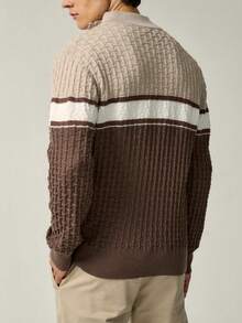 RONVEXI Áo len nam cổ kéo khóa ¼, thích hợp cho mùa thu/đông, kiểu dáng thường ngày, công sở, hoạt động ngoài trời, du lịch, áo tay dài. - Nhiều màu - Xem 2