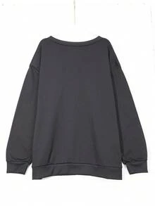 EMERY ROSE Leopard Mama Sweatshirt And Sweatshirt, Leopard Mom Sweatshirt, Mom Sweatshirt, Mothers Day Gift, New Mom Sweatshirt - Black - View 2