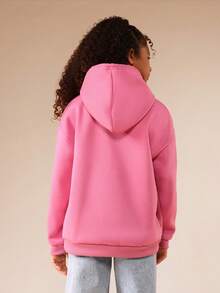SUMWON Felpa oversize con tasca centrale per uso casual quotidiano - Rosa - Visualizzare 2