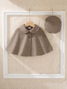 Souflis Souflis 女婴法式复古格子大衣，配同款格子贝雷帽，适合聚会、郊游和上学穿着。 - 彩色 - 查看 8