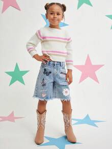 Mini mi #StarryWest Kids' Block Heel Snip Toe Rhinestone Stitch Pu Tan Cowboy Boots– Sparkly Rhinestone Decor & Classic Pull-On Design - Maroon - View 6