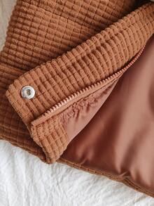 SHEIN Vintaside Kids Babygirl Baby GirlWinter Long Sleeve Hooded Jacket, Cute, Fashionable, Versatile, Perfect For Outdoor Travel, Provides Sufficient Cold Protection, Stylish And Practical - Khaki - View 6