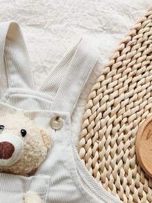 Vintaside Kids Baby Boy Spring & Autumn Sleeveless Fashionable Versatile Cute Bear Printed Jumpsuit, Suitable For Outdoor, Camping, Vacation Or Christmas Wear - White - View 7