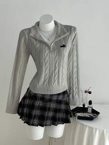 Elamini Women's All-Match Casual Fashionable Sweater With Horse Embroidery Design