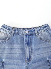 SHEIN Explorewe Teen Girls' Fashionable Jeans  Y2K Distressed Embroidered Wide Leg Jeans Teen Girls' Fashionable Snowflake Washed Distressed Embroidered Wide Leg Jeans Cherry Clothes Strawberry Clothes