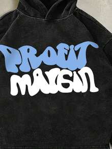 Manfinity EMRG 男士休闲印花卫衣，黑色 - 黑色 - 查看 3