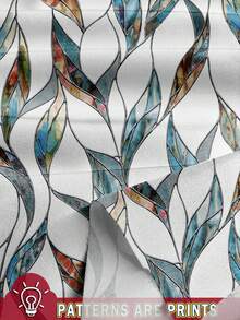 EMERY ROSE 加大码女式纯色浅色蝙蝠袖侧结纯色蓝绿色上衣和花卉枝叶图案裤子两件套西装，新娘妈妈装，优雅女士派对活动装，女士 - 水鴨藍 - 查看 3