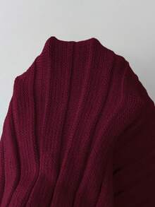 Elenzga Cárdigan elegante y de alta calidad tejido a mano con diseño de botones metálicos, simple y generoso, adecuado para otoño/invierno - Burdeos - Ver 7