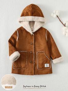 Cozy Pixies 女童保暖连帽开衫 - 卡其色 - 查看 8