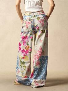 Bohemela Quần ống rộng in họa tiết dệt đơn giản dành cho nữ - Nhiều màu - Xem 6