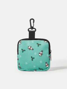 We Bare Bears X SHEIN محفظة صغيرة مع مشبك أمان وجيب سحاب، حقيبة تخزين متعددة الوظائف، منظم لجمع العملات، مناسبة للرجال والنساء