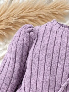 Explorewe SHEIN KIDS,Best Gifts For 11 12 Year Olds Girl,Tween Girls' Casual Patchwork Butterfly Print Bow Decor Dress, Autumn,Internet Girl - Purple - View 8