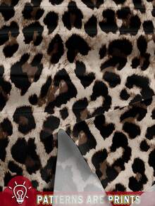 CosyJoli 大码女装新款春夏商务休闲沙滩裤，豹纹图案，口袋，适合海滩、度假、大学、情人节、邮轮、音乐节、街头，女式宽松夏季阔腿裤