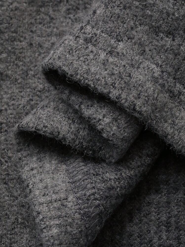 DAZY 女士休闲纯色连帽外套和裤子两件套，秋季女士家居服套装 - 灰色 - 查看 9