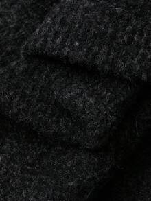 DAZY Áo thun nữ tay dài cổ yếm trơn màu 2 trong 1, phong cách thanh lịch cho mùa thu/đông - Xám - Xem 5