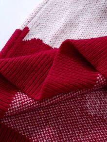 Claim Dot Áo khoác cardigan dáng rộng cài nút màu tương phản thường ngày dành cho nam, Thu/Đông - Đỏ - Xem 6