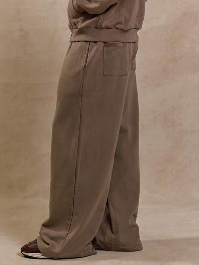 Musero Pantalones de chándal premium con cierre de botones, cintura elástica con cordón y corte acampanado