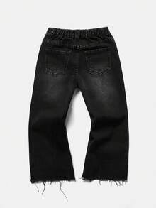 Quần jean denim đen dáng rộng đính đá phong cách đường phố cổ điển Young Boy Bolty, Thu Đông, Thường ngày và đa năng Thu/Đông, Trang phục thường ngày và đường phố, Halloween và Giáng Sinh, Năm mới, Lễ Tạ ơn cho Quần jean mùa đông, Mùa đông, Quần jean đường phố, Thêu, Quần jean đính đá - màu đen - Xem 7