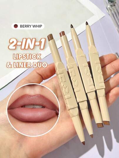 SHEGLAM Glam 101 Lipstick & Liner Duo - Berry Whip Lip Combo Brand Beauty Cosmetic Makeup For Women And Girls