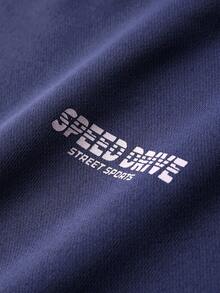 JNSQ 青少年女孩两件套服装 - 宽松图案字母印花长袖运动衫 + 长款运动裤套装，适合秋冬日常穿着、户外活动、度假、街头服饰、派对和休闲 - 藍色 - 查看 6