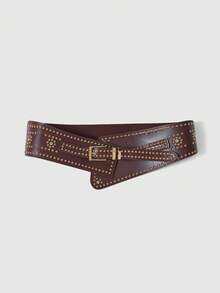 ROMWE Grunge Punk 街头铆钉装饰宽腰带万圣节夏季，学校